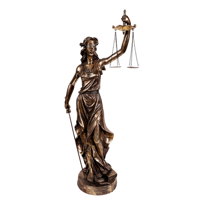 Lady of Justice Sculpture - Glossy Golden- Small