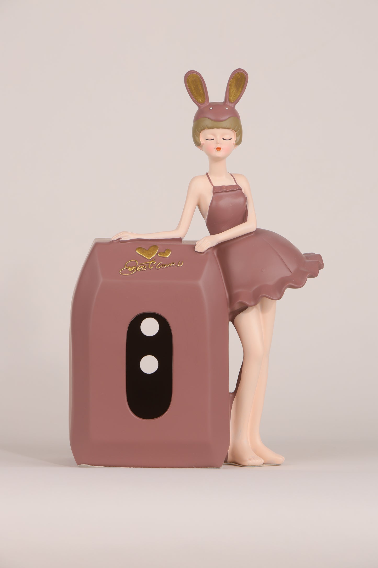 Standing Doll Tissue Box for Girls- Pink