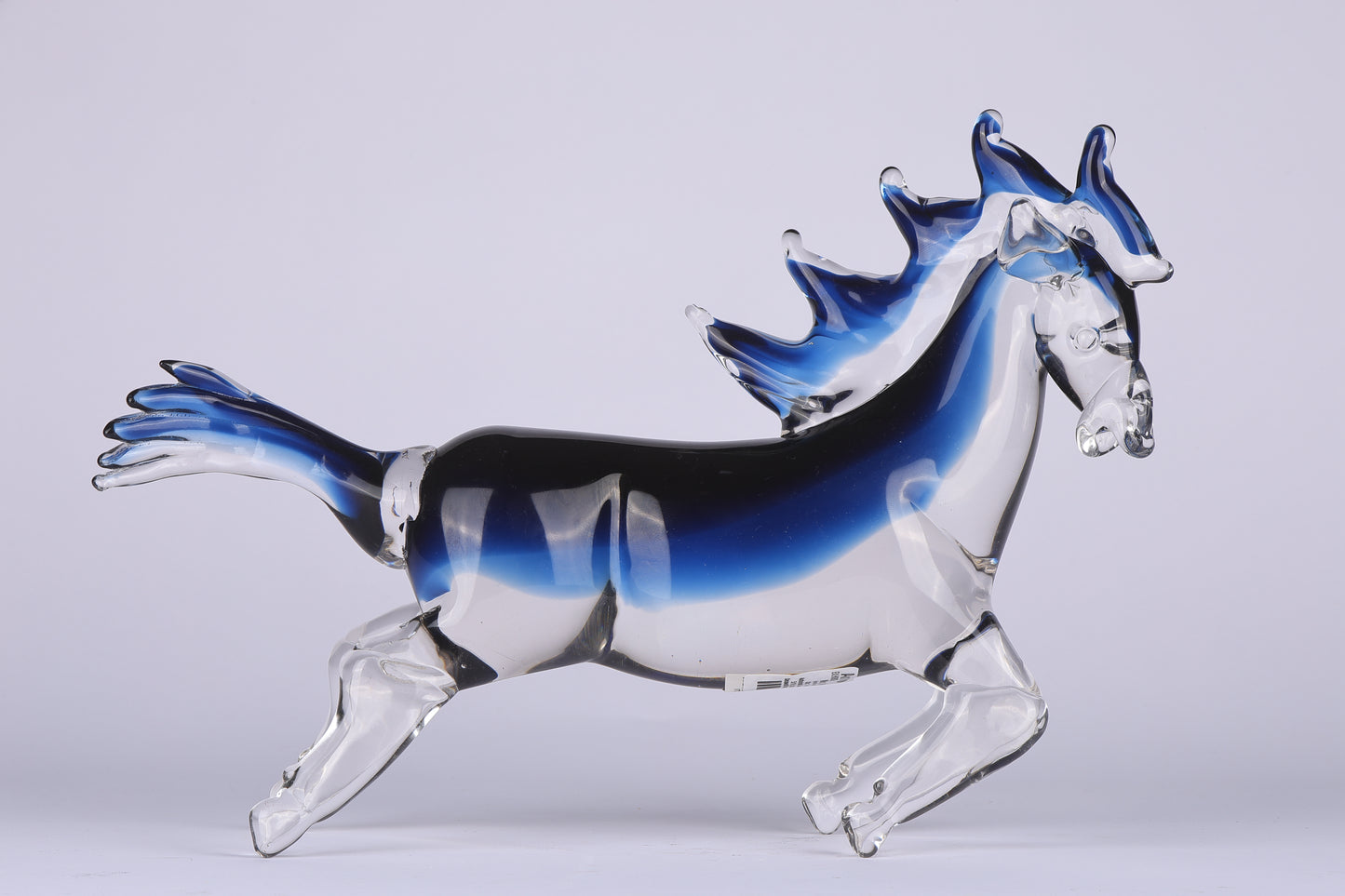Stunning Crystal Sculpture Running Horse Statue Home Decor Accent - Blue