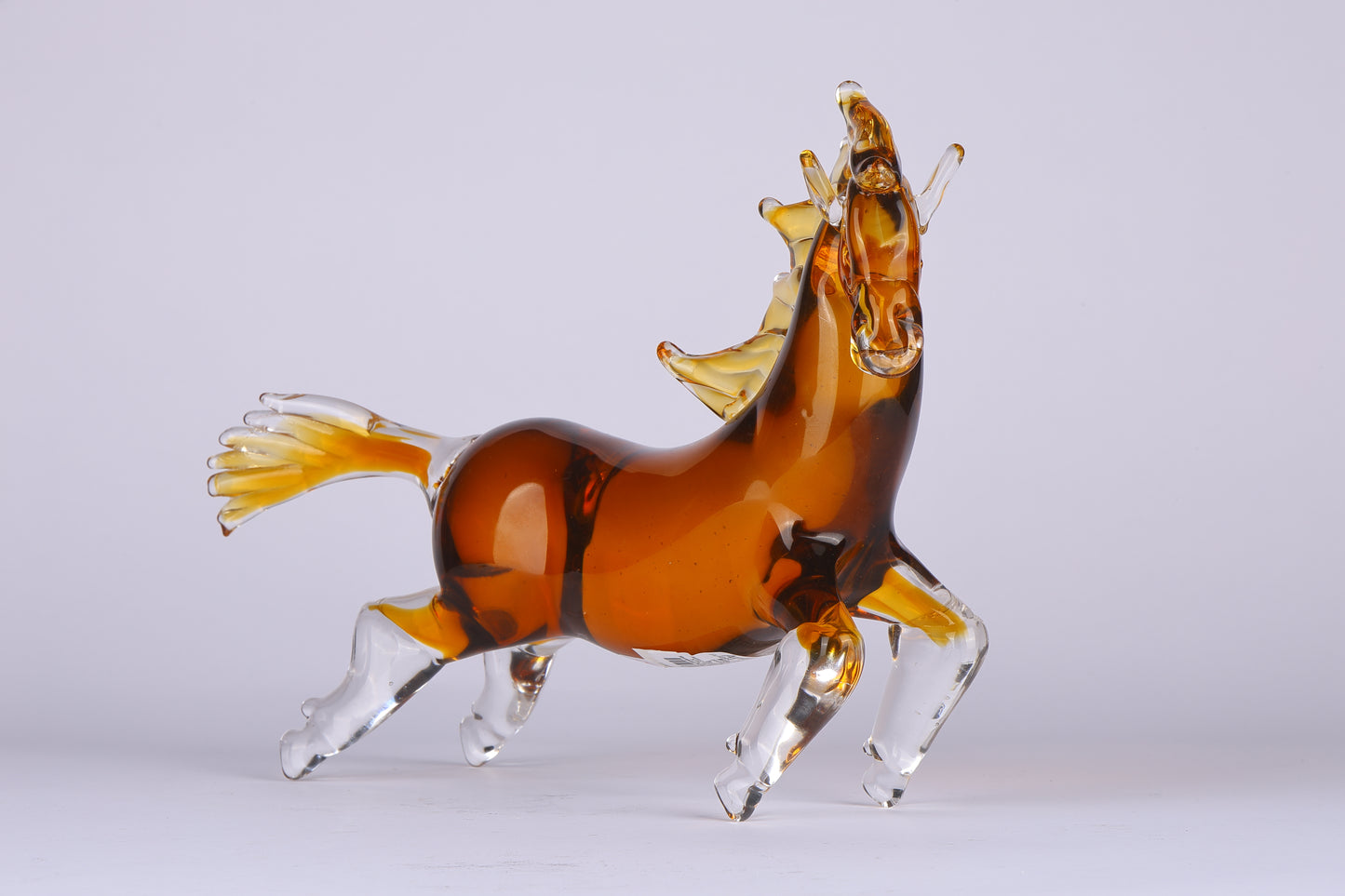 Stunning Crystal Sculpture Running Horse Statue Home Decor Accent - Orange