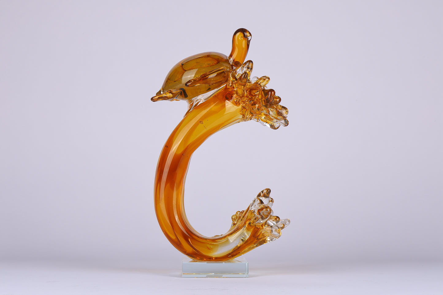 Turtle of the Tides Crystal Sculpture Home Decor Goodluck Figurine - Orange