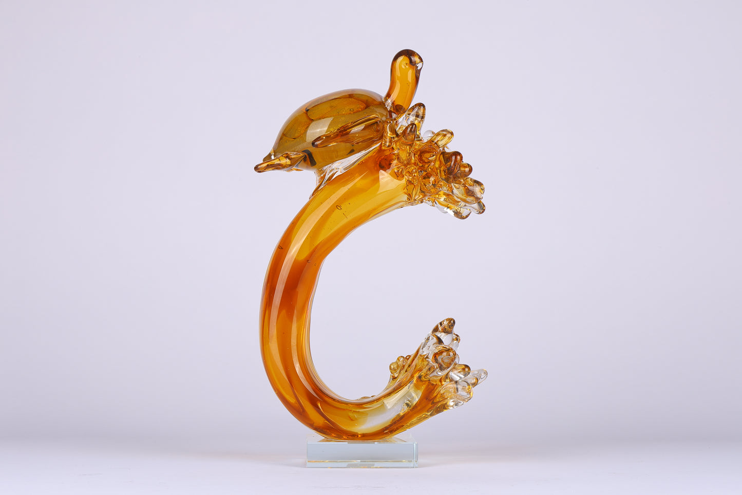 Turtle of the Tides Crystal Sculpture Home Decor Goodluck Figurine - Orange