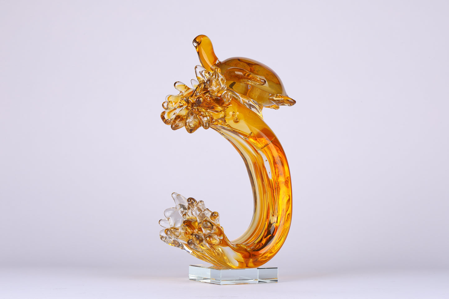 Turtle of the Tides Crystal Sculpture Home Decor Goodluck Figurine - Orange