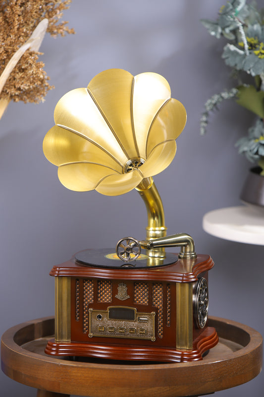 RetroTone bluetooth Gramophone-Brown