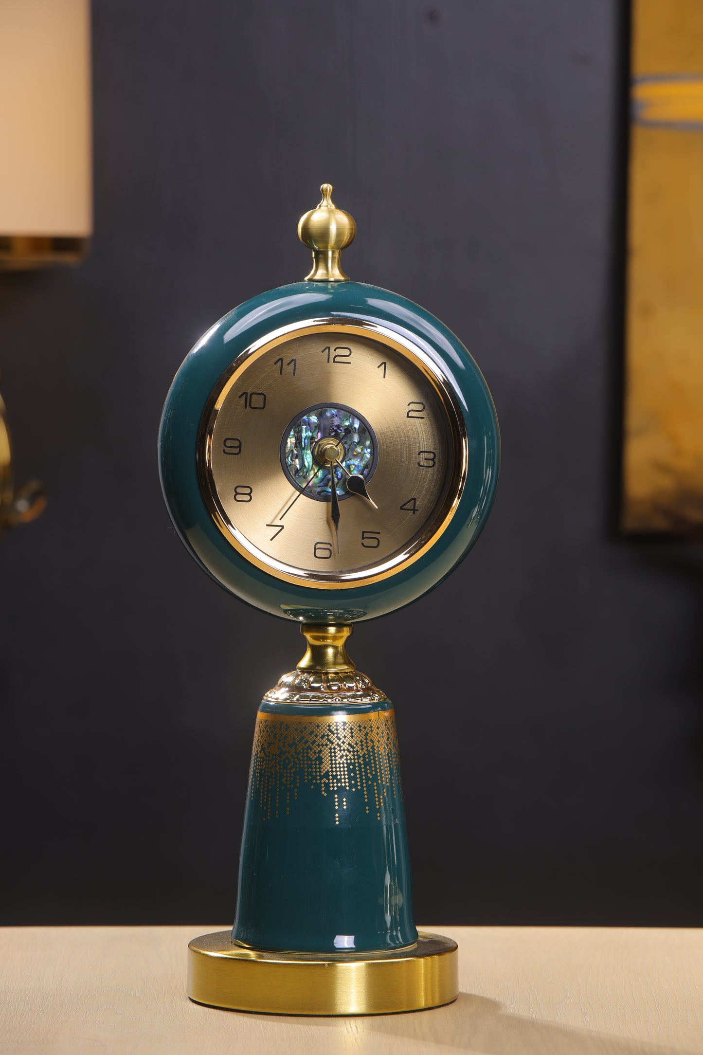 Elegant Mother of Pearl dial Table Clock