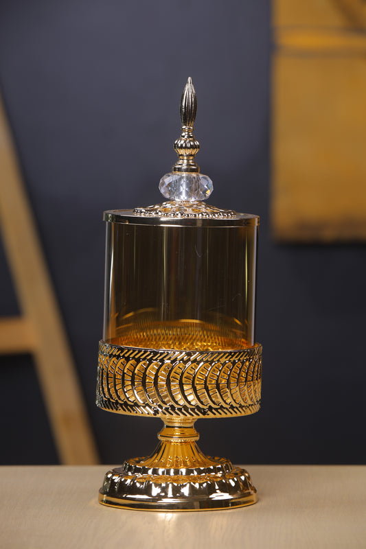 Vintage Style Gold Glass Jar