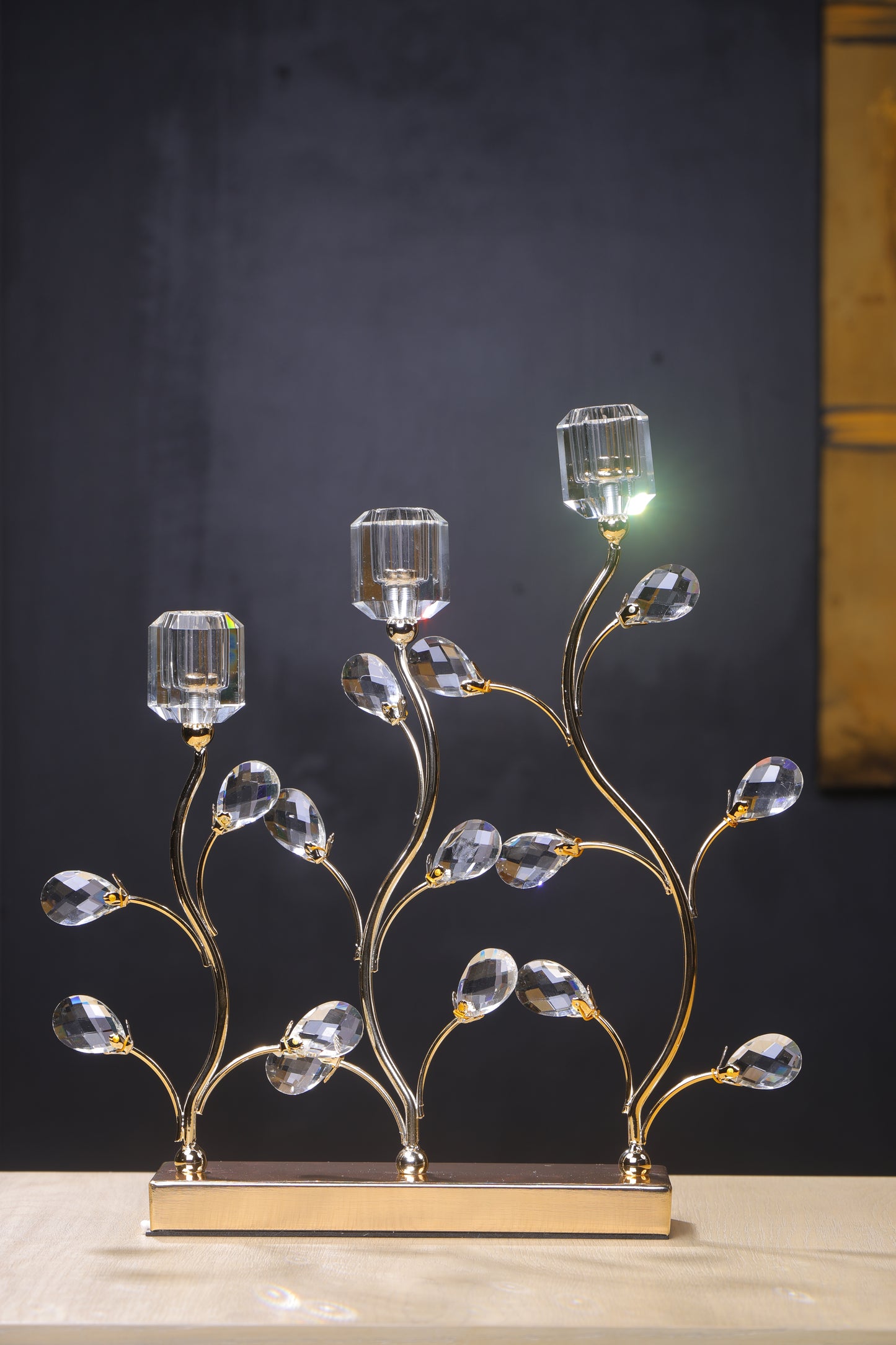 Modern Gold Mirror Candle Holder for Centerpieces