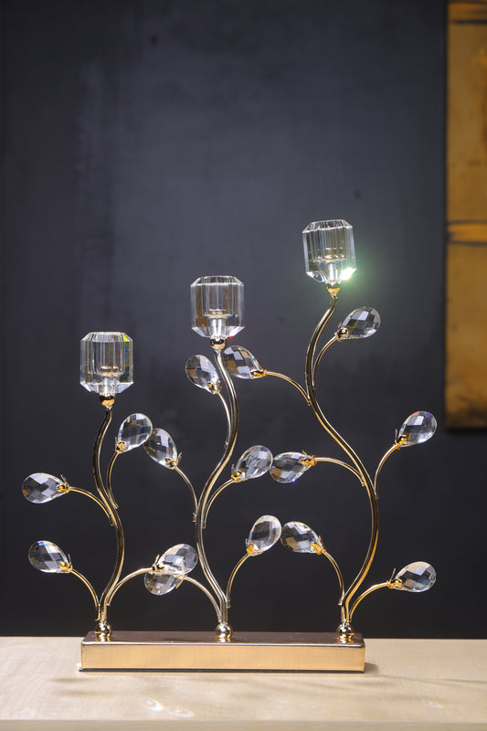 Modern Gold Mirror Candle Holder for Centerpieces