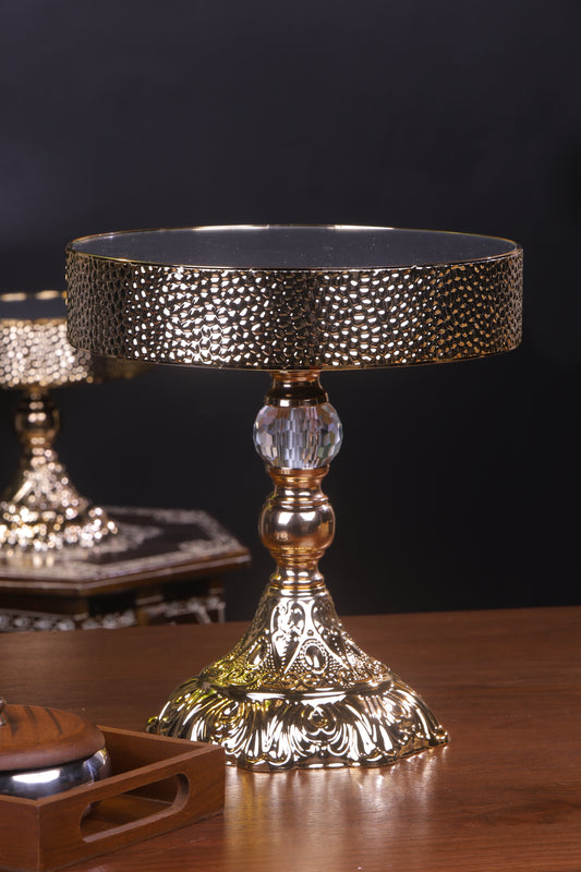 Glamorous Gold Mirror Cake Stand- Medium
