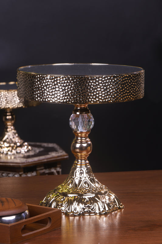 Glamorous Gold Mirror Cake Stand- Medium