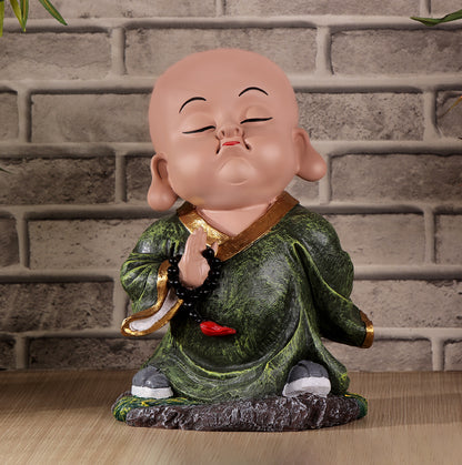 Funny Monk Statue - Green