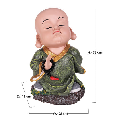 Funny Monk Statue - Green