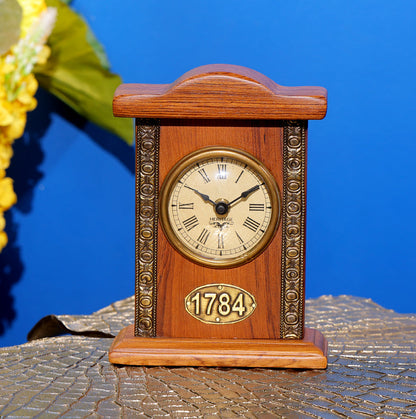 Vintage London Table Clock - Teak Wood