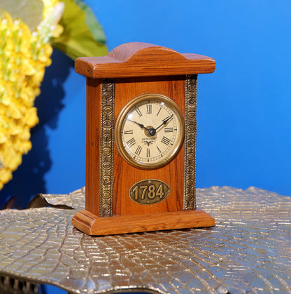 Vintage London Table Clock - Teak Wood