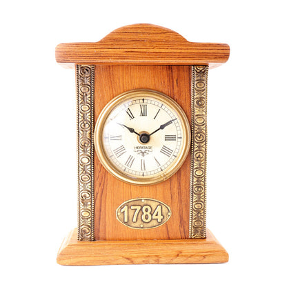 Vintage London Table Clock - Teak Wood