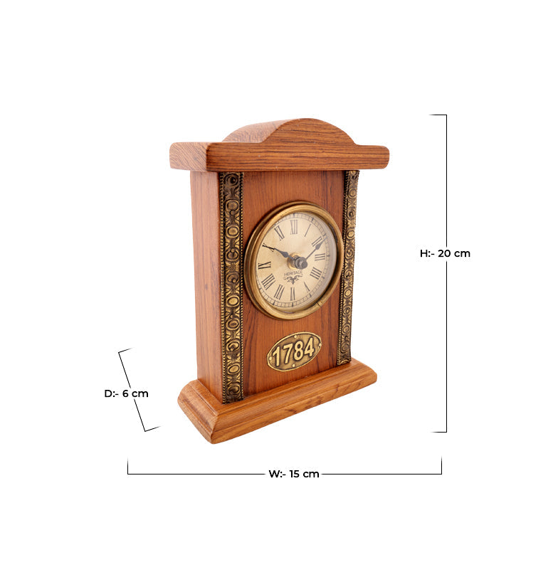 Vintage London Table Clock - Teak Wood