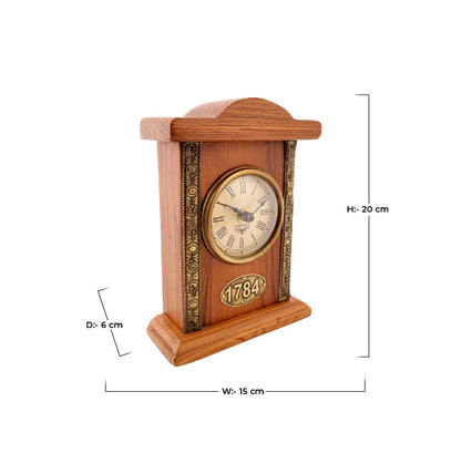 Vintage London Table Clock - Teak Wood