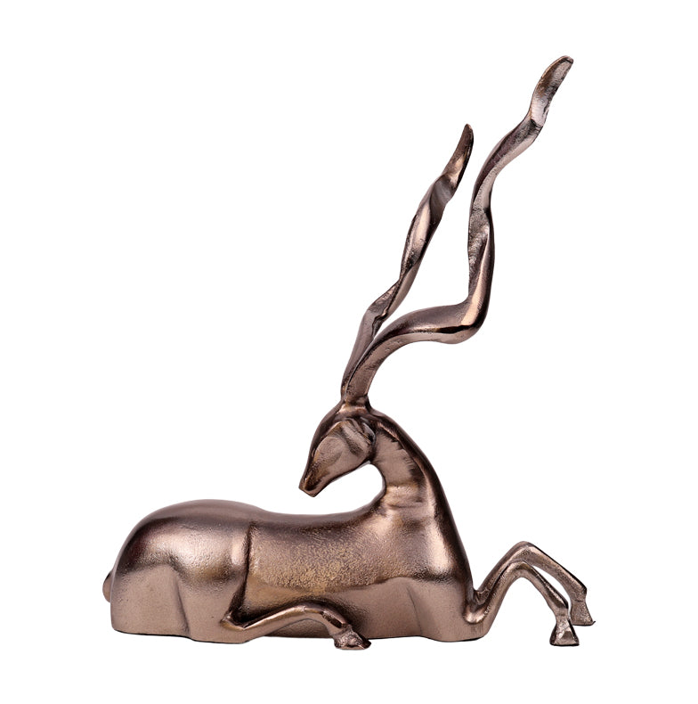 Majestic Sitting Deer Sculpture for Table Tops