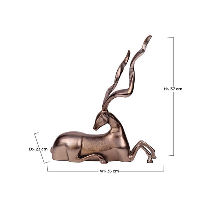 Majestic Sitting Deer Sculpture for Table Tops