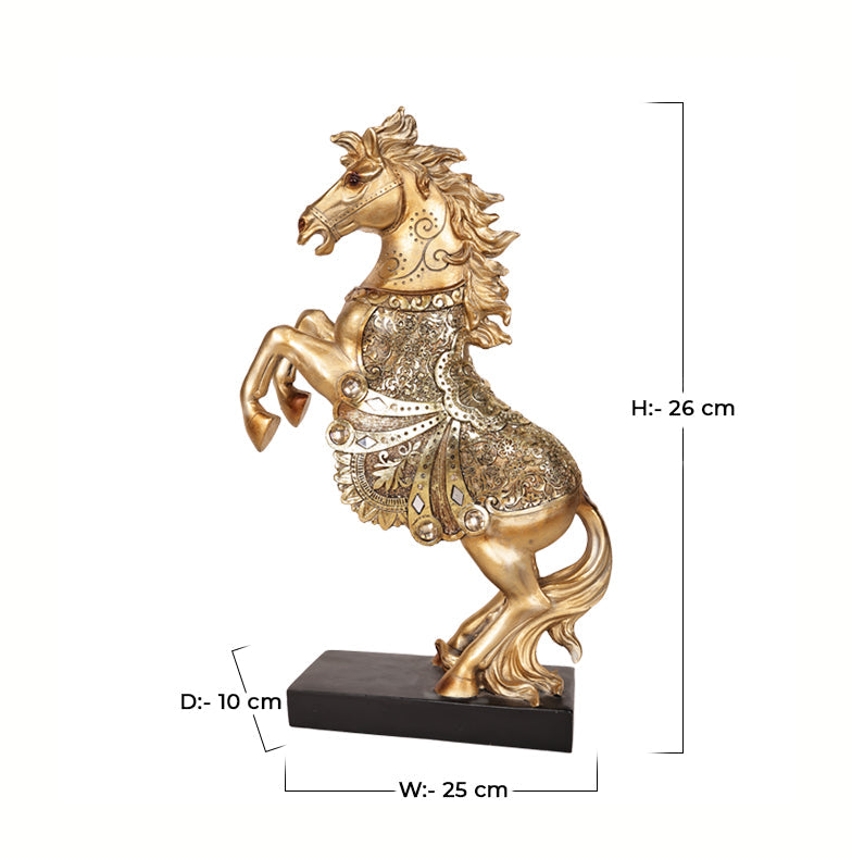 Golden Horse Table Decoration Showpiece