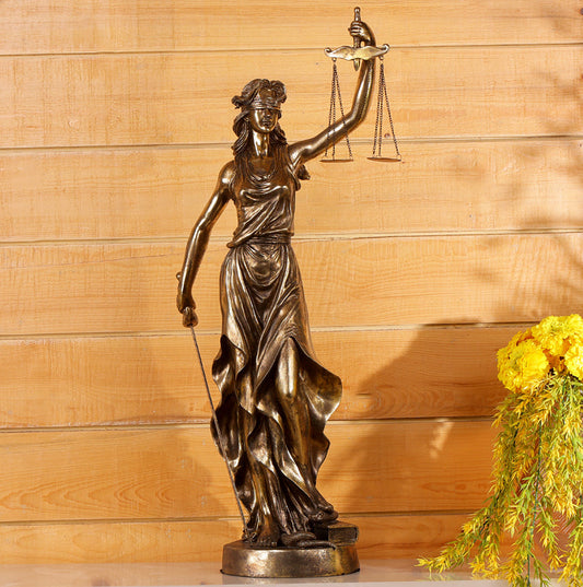 Lady of Justice Sculpture - Glossy Golden