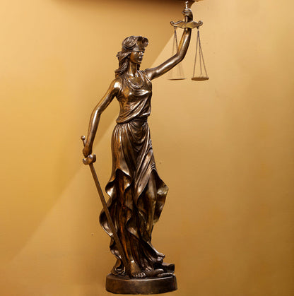 Lady of Justice Sculpture - Glossy Golden