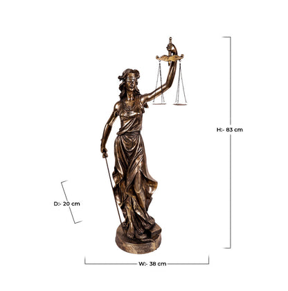 Lady of Justice Sculpture - Glossy Golden