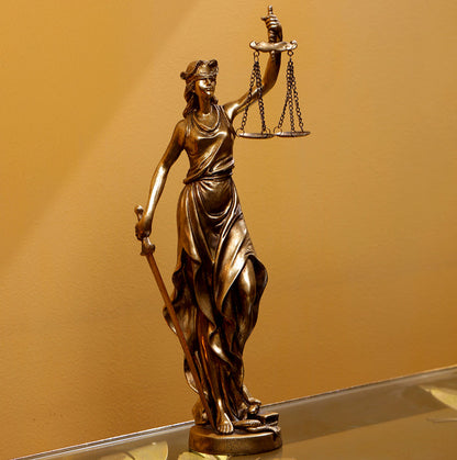 Lady of Justice Sculpture - Glossy Golden