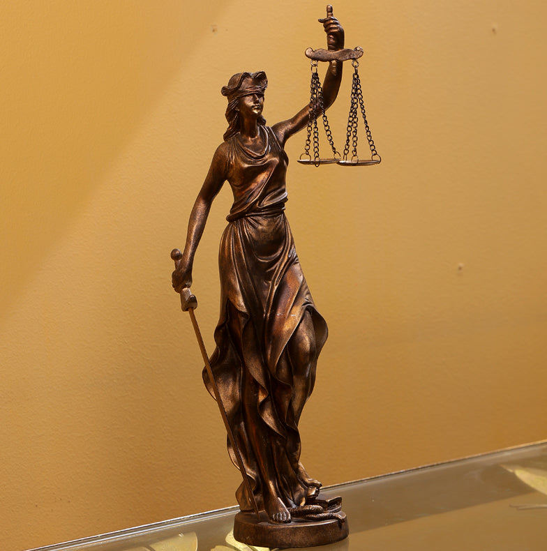 Lady of Justice Sculpture - Antique Bronze