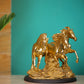 Glorious Three Horse Figurine - Antique Gold Finish