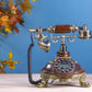 The Majestic Paws: Round Wooden Telephone with Tactile Buttons