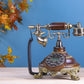 The Majestic Paws: Round Wooden Telephone with Tactile Buttons