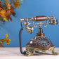 The Majestic Paws: Round Wooden Telephone with Tactile Buttons