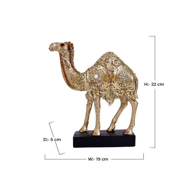 Rajasthani Desert Camel Showpiece Golden Finish