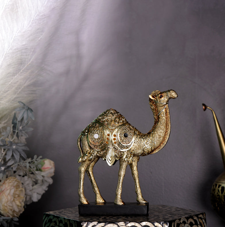 Rajasthani Desert Camel Showpiece Golden Finish