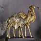 Rajasthani Desert Camel Showpiece Golden Finish, Pair