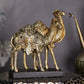 Rajasthani Desert Camel Showpiece Golden Finish, Pair