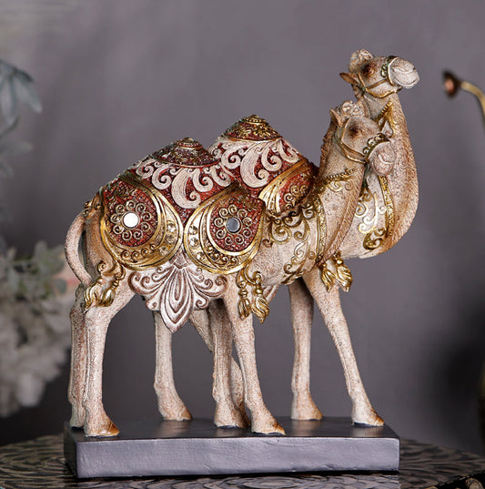 Rajasthani Desert Camel Showpiece Antique Finish, Pair