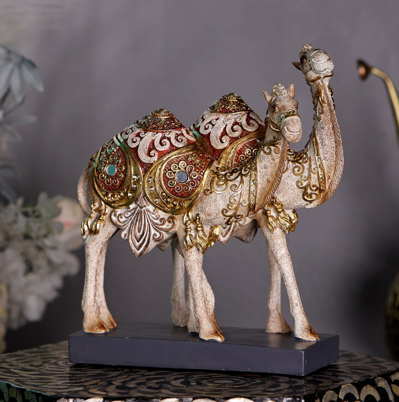 Rajasthani Desert Camel Showpiece Antique Finish, Pair