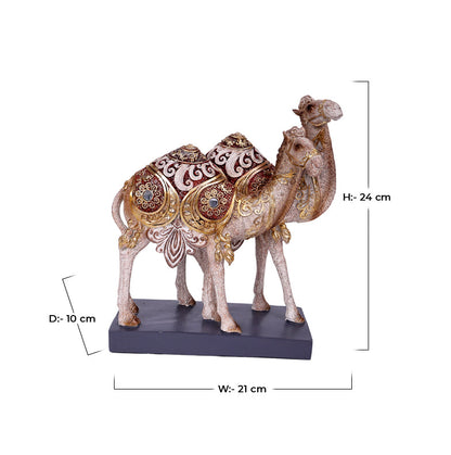 Rajasthani Desert Camel Showpiece Antique Finish, Pair