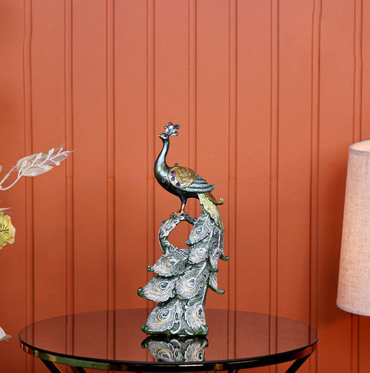 Elegant Peacock Decor Showpiece