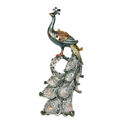 Elegant Peacock Decor Showpiece