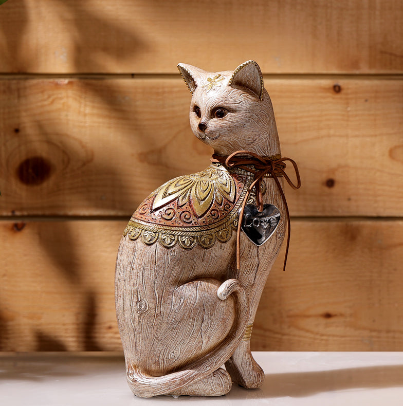 Artistic Cat Figure Decor Showpiece