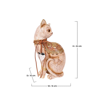 Artistic Cat Figure Decor Showpiece