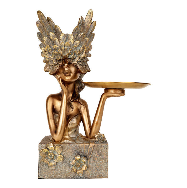 Falcon Head Lady With Plate Distinctive Statement Piece