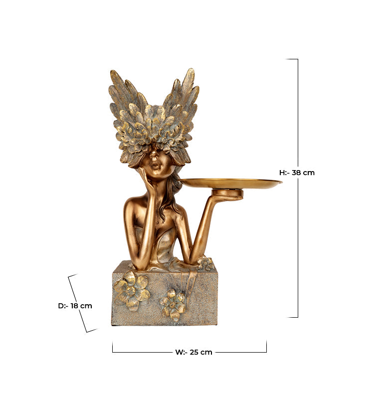 Falcon Head Lady With Plate Distinctive Statement Piece