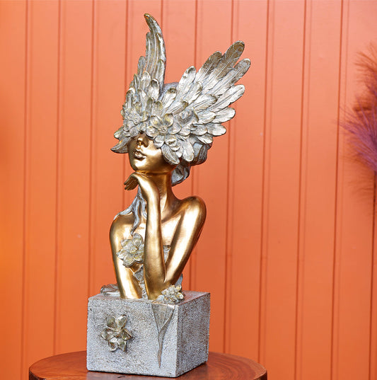 Winged Crown Head Lady Iconic Statement Piece