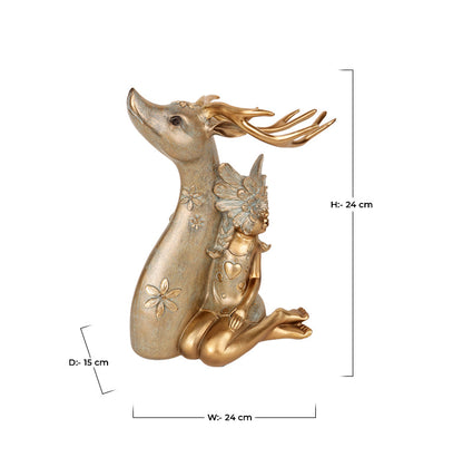 Charming Deer and Falcon Lady Statement Piece