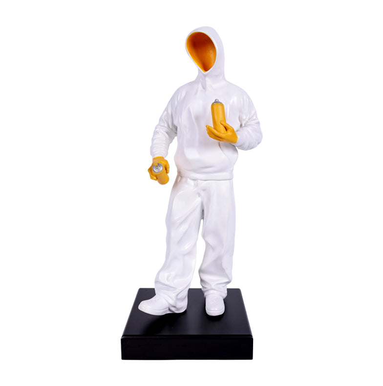 Elegant Rapper Figurine, Spray Cans