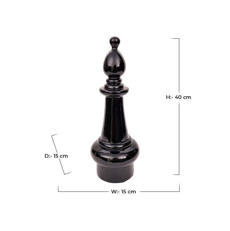 Chess Artpiece - Black Bishop, Medium